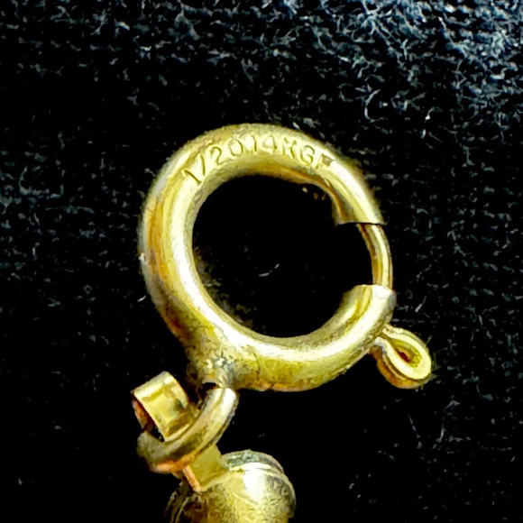 Vintage Green Pendant Necklace w/ Seed Bead Chain w/14K Gold Filled Clasps - Picture 5 of 7